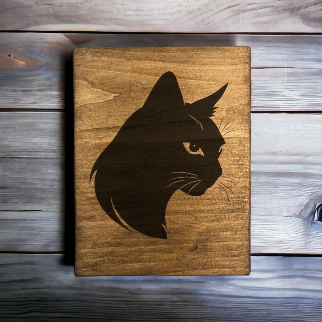 Crafting Artistry: Custom Engraved Wood Signs with Cat Faces
